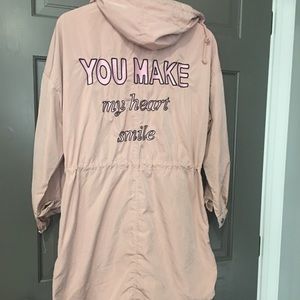 Forever 21 long wind jacket blush pink